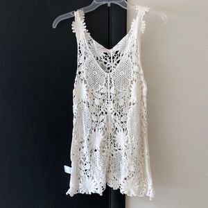 Knit lace tank top